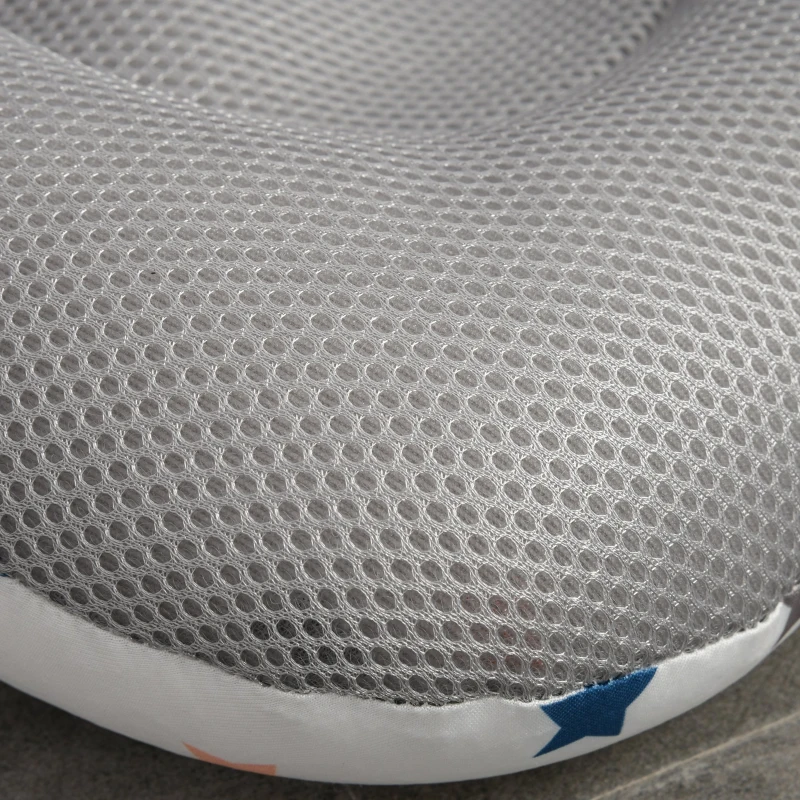 HOMCOM Banheira para Bebé Recém Nascido até 3 Anos Dobrável 30 Litros com Tampa Termossensível e Almofada Confortável Almofadas Antiderrapantes 81,5x50,5x23,5cm Cinza e Branco