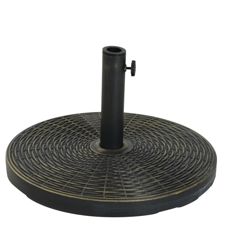 Outsunny Base para Chapéu de Sol Peso 25 kg de Cimento para Mastros de 35 mm 38mm e 48 mm Ø53x40 cm Preto e Bronze