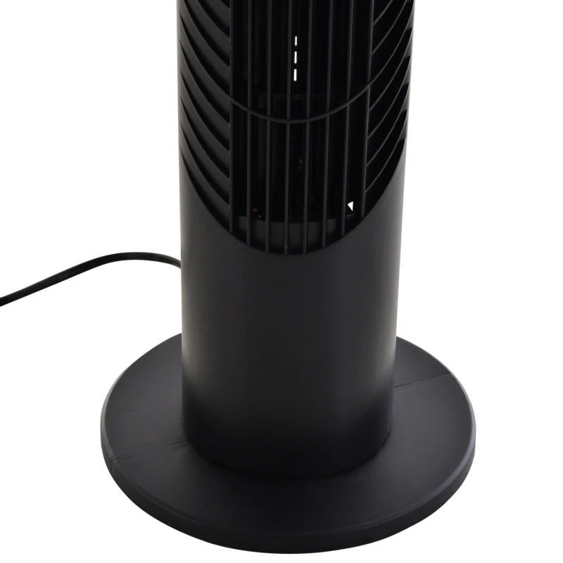 HOMCOM Ventoinha de Coluna com 3 Nivéis de Velocidade Temporizador 7,5h Potência 40W e Oscilação 70° Ø18x78,5 cm Preto