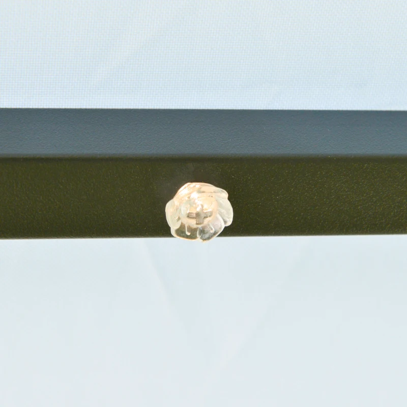 Outsunny Pérgola de jardim 4x3 m com teto duplo 6 cortinas laterais luz LED com painel solar para pátio terraço cor creme