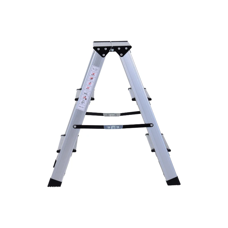 HOMCOM Escada de Tesoura Alumínio Dobrável Escada Doméstica de Mão Ambos Lados 3 Degraus Carga 150kg