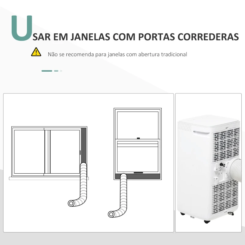 HOMCOM Ar Condicionador Portátil 4 em 1 Ventoinha Refrigerador e Desumidificador 2 Velocidades com Ecrã LED Controlo Remoto Silencioso 900W 38x35x70,5 cm Branco