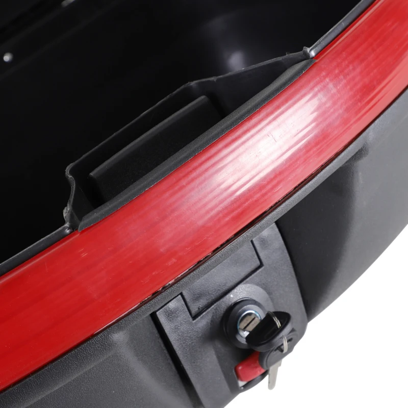 HOMCOM Baú para Motocicleta 44L Porta Malas de Motocicleta com Chaves Kit Montagem 54x41x28cm Preto