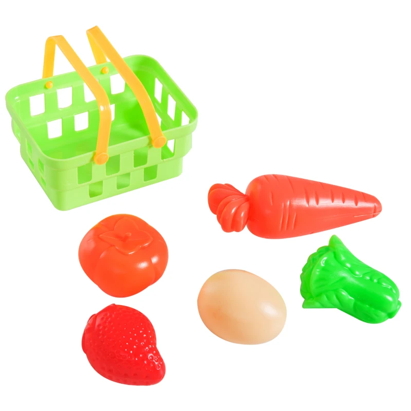 HomCom Caixa Registadora de Brincar Carrinho de supermercado 49 Pcs 47x30x55cm PP