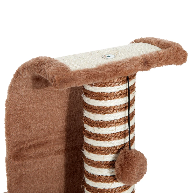 PawHut Árvore Arranhador para Gatos  Cor Castanho Claro e Creme – 35x 30x 39cm