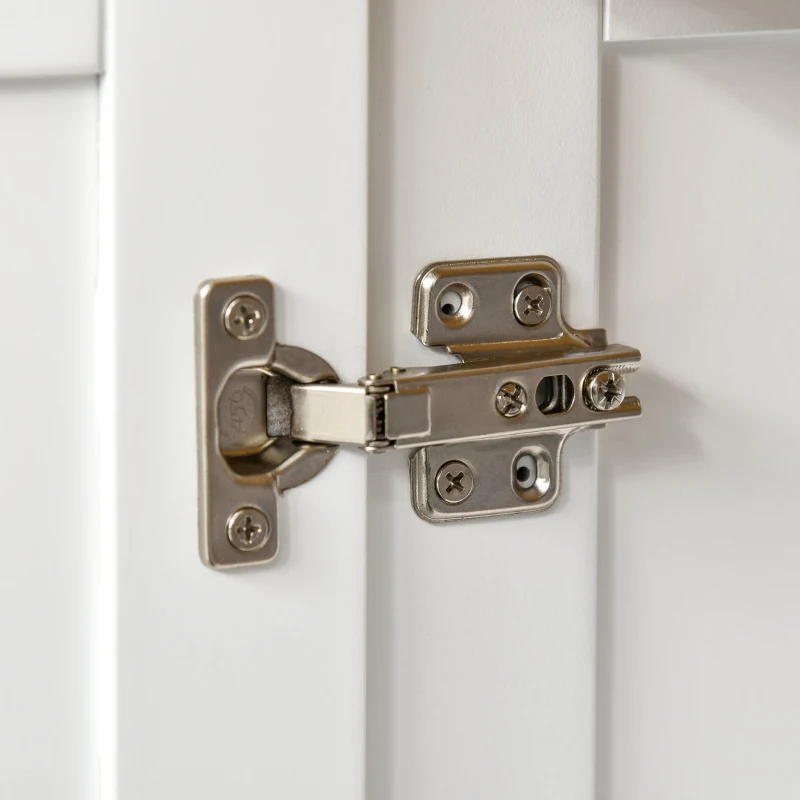 HOMCOM Armário de Cozinha Armário Organizador com 7 prateleiras e uma gaveta removível 4 portas com prateleiras ajustáveis ​​101x39x180 cm Branco