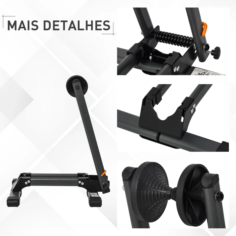 HOMCOM Suporte de bicicleta dobrável com roda inferior a 5,5 cm Dobrável 39x35x45.5