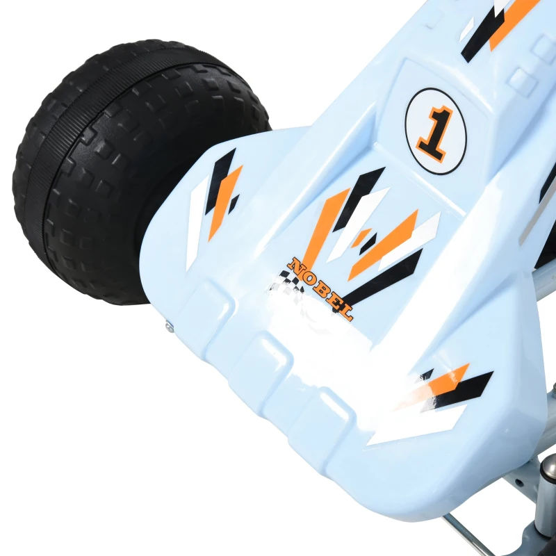 HOMCOM Go kart de pedais para crianças acima de 3 anos com freio assento ajustável max. 35 kg 97x66x59cm Azul