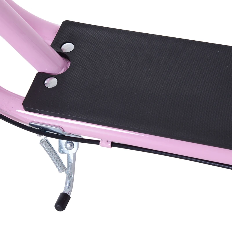 HOMCOM Trotinete para Crianças Min.5 Anos 2 Rodas Insufláveis de 16 Polegadas Freios e Guidão Ajustável Altura 143x58x92-100 cm Rosa