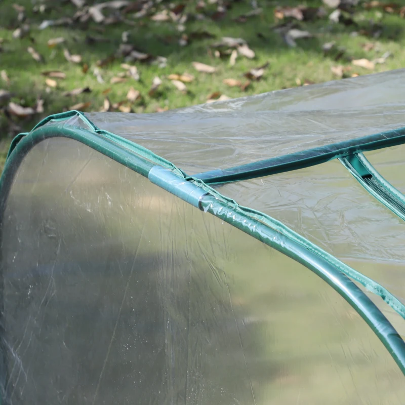 Outsunny Estufa para Jardim, Terraço Cultivo de Plantas com Semente de Estufa de Jardim Caseiro, tipo Túnel, Moldura de Aço e PVC 395x100x80 cm