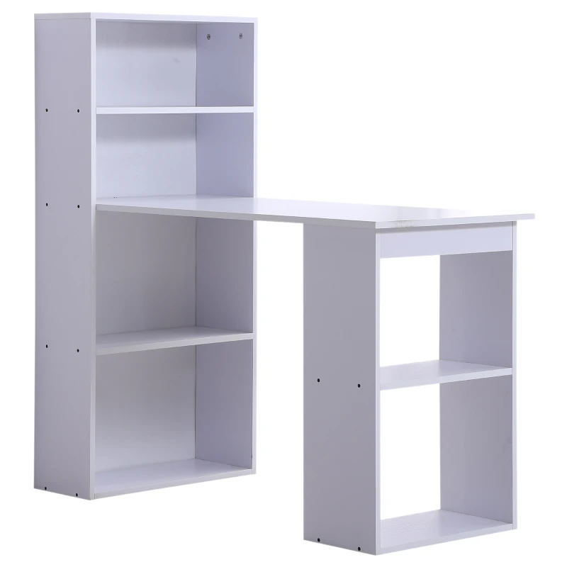 HOMCOM Secretária para Computador com Estante de Prateleiras para Casa Escritório 120x55x120 cm