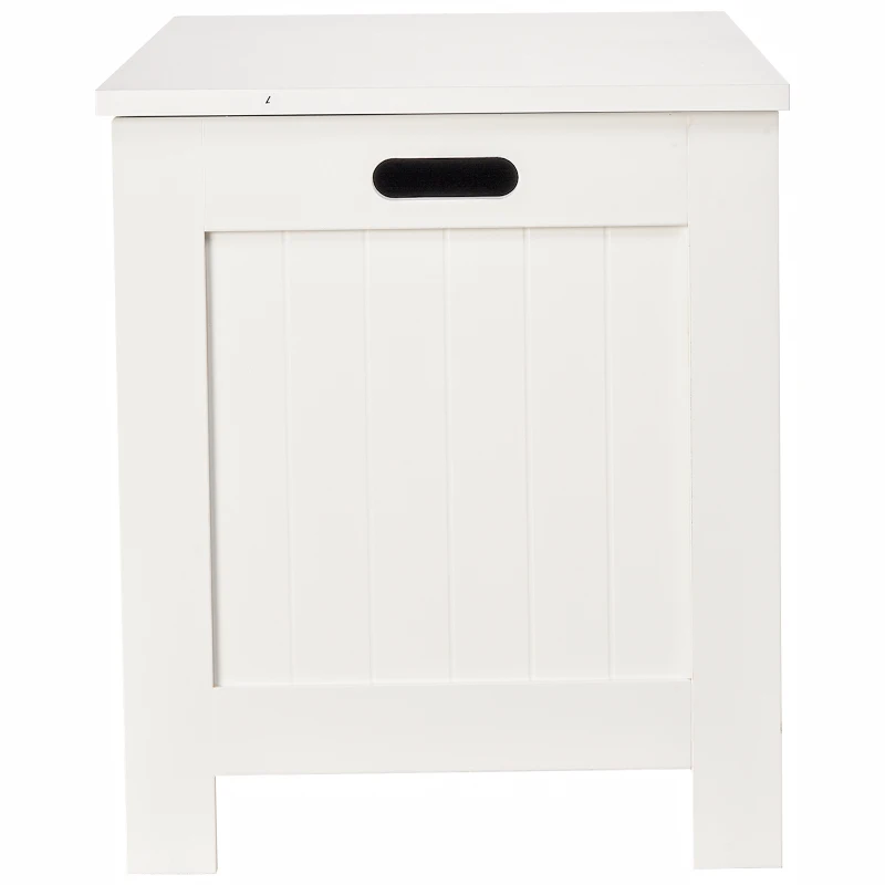 HOMCOM Baú de Armazenamento de Madeira Baú de Arrumação com Dobradiça de Segurança Carga Máxima 20 kg 81x40x46 cm Branco