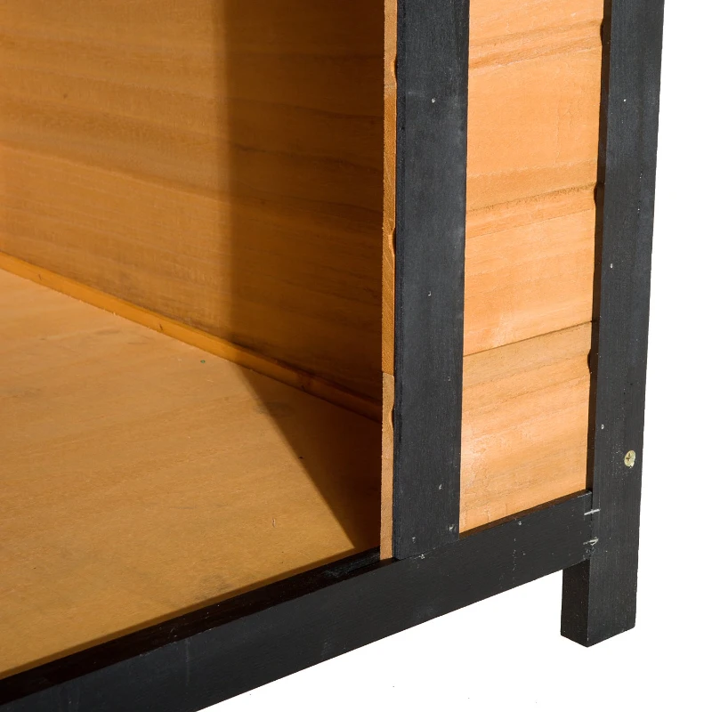 PawHut Caseta de madeira maciça para cão  impermeável com pernas elevadas para interior e exterior -72x76x76cm