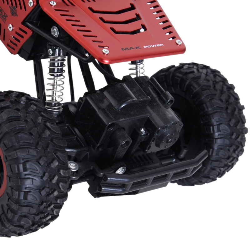 HOMCOM RC Carro Crawler Jipe 4x4 2.4 GHz Carro Telecomandado Brinquedo Telecomandado 1:16 20 km/h para Crianças +3 Anos Presente Perfeito Preto
