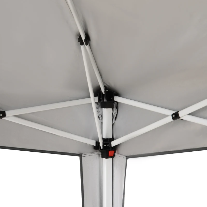 Outsunny Tenda Dobrável Tenda com Desenho Pop Up para Jardim Campismo Festas Eventos Aço e Oxford 2.4x2.4 m Cinza