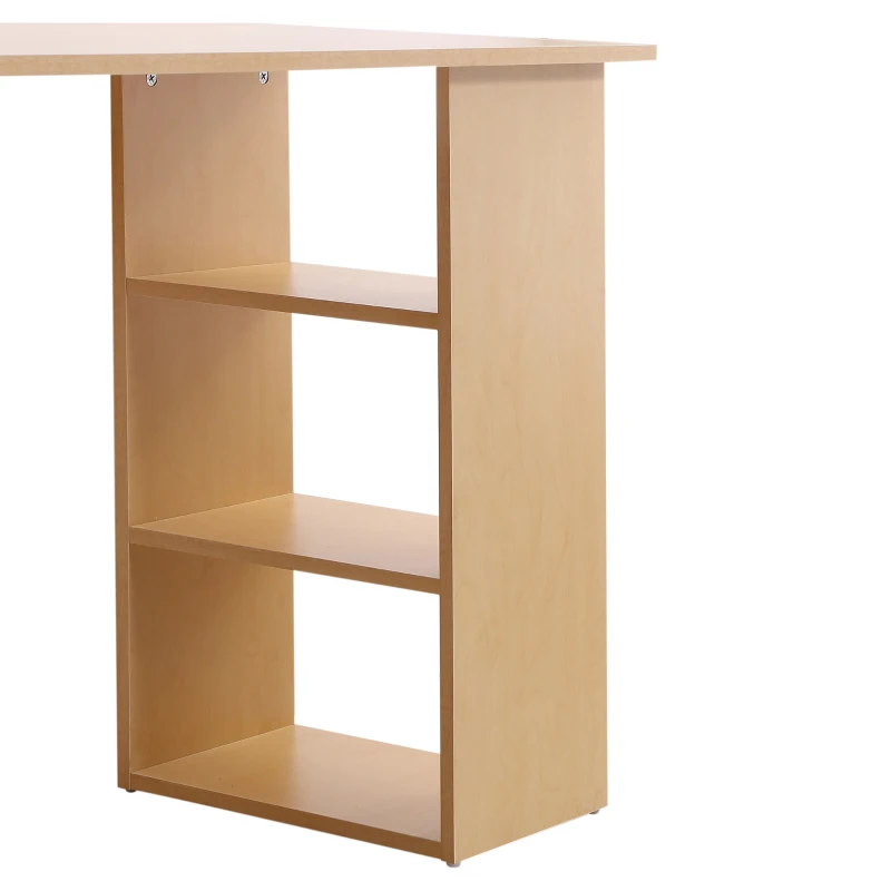 HOMCOM Mesa de Computador para Casa Escritório 3 Gavetas 3 Prateleiras Móveis de Escritório 120x49x72 cm