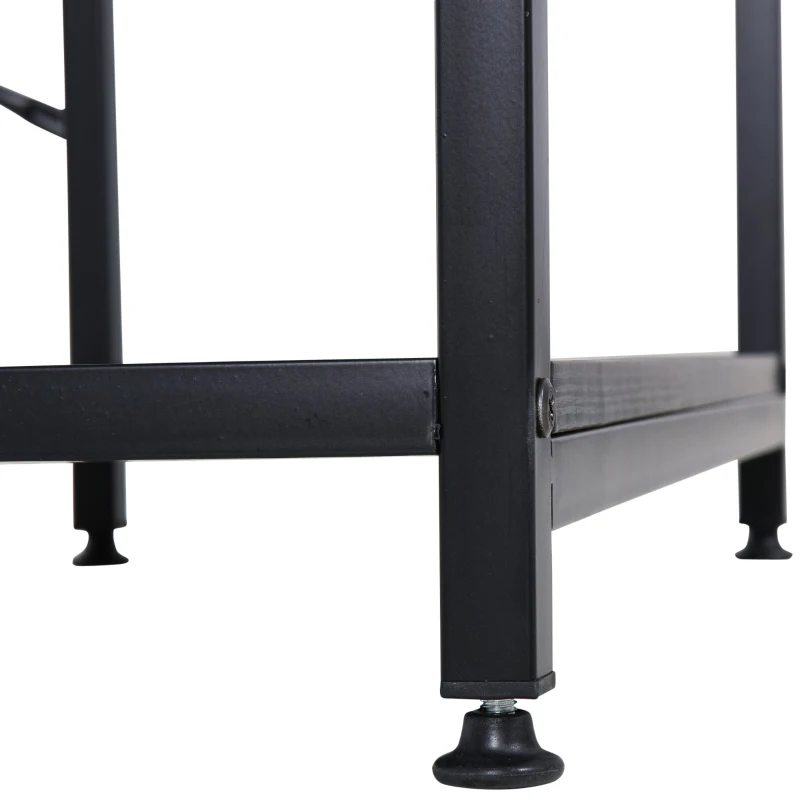 HOMCOM Mesa para Computador com Prateleiras Pés Ajustáveis ​​Moldura de Metal 140x60x93 cm