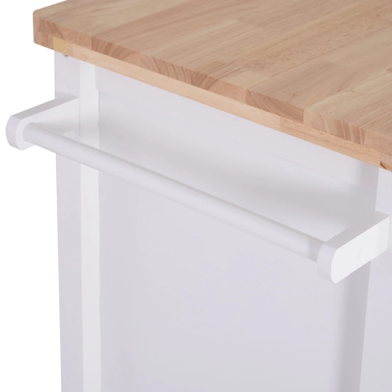 HOMCOM Carrinho de Cozinha com Rodas e Prateleira e Gaveta 65x48x90 cm