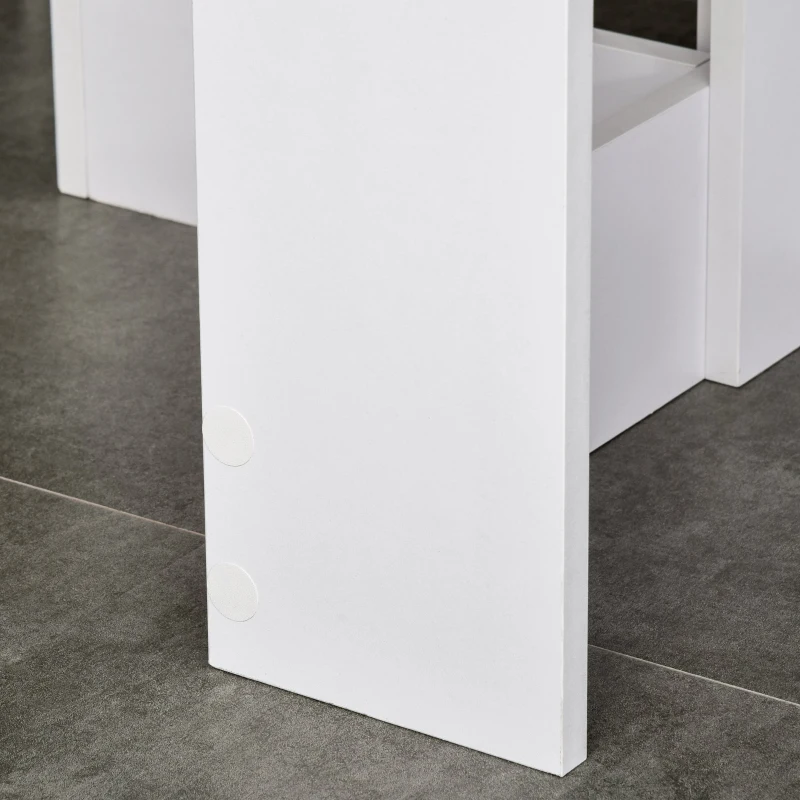 HOMCOM Mesa de Sala de Jantar Dobrável com 2 Laterais Mesa Auxiliar de Madeira para Cozinha Sala de Estar 104x76x73,7 cm Branca