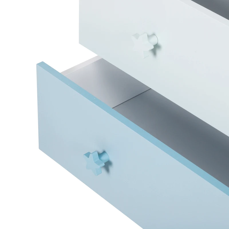 HOMCOM Cómoda infantil com 3 gavetas Cómoda com pernas para roupas ou brinquedos cor Azul