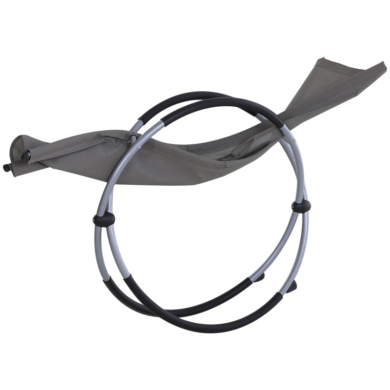 Outsunny Espreguiçadeira de Jardim Reclinável com Encosto Ajustável de 5 Níveis Apoio para os Pés Regulável e Apoio para a Cabeça Removível para Terraço Balcão Exterior 66x152x81cm Cinza