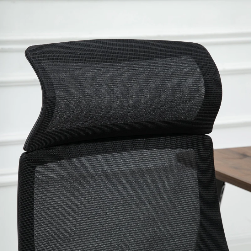 Vinsetto Cadeira ergonômica giratória altura ajustável e reclinável até 120º  64x61x120,9-128,9 cm Preto