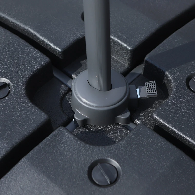 Outsunny Base para Chapéu de Sol com 4 Peças Suporte para Chapéu de Sol para Jardim Pátio Exterior 51x51x12 cm 9.8Kg Preto