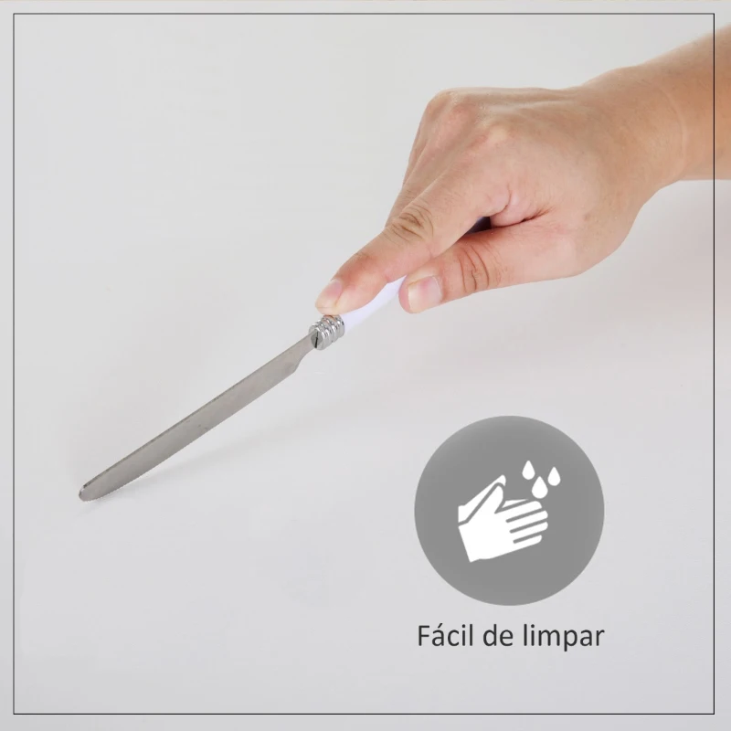 HOMCOM Mesa de Cozinha Retangular com Pés de Aço e Almofadas Ajustáveis 120x60x76cm Branco