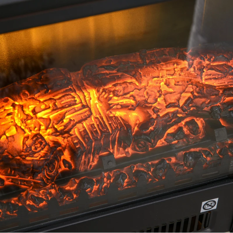 HOMCOM Lareira elétrica com chama realística 1800W preto