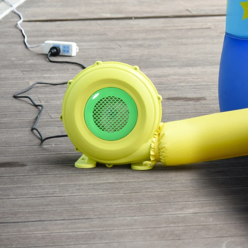 Outsunny Insuflador Elétrico de 450W para Castelo Inflável Ventilador de Ar Industrial para Brinquedos Infláveis 35x26x33,5cm Amarelo e Verde