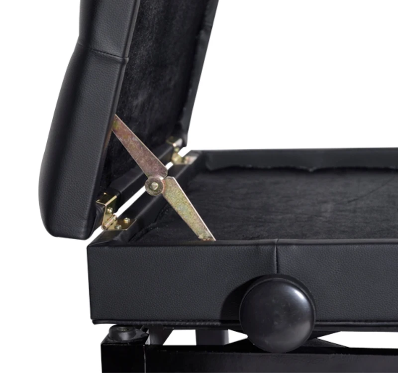 HOMCOM Banco de Piano com Espaço de Armazenamento Altura Ajustável com Assento Acolchoado Carga 200 kg 54,5x33x48-58 cm Preto