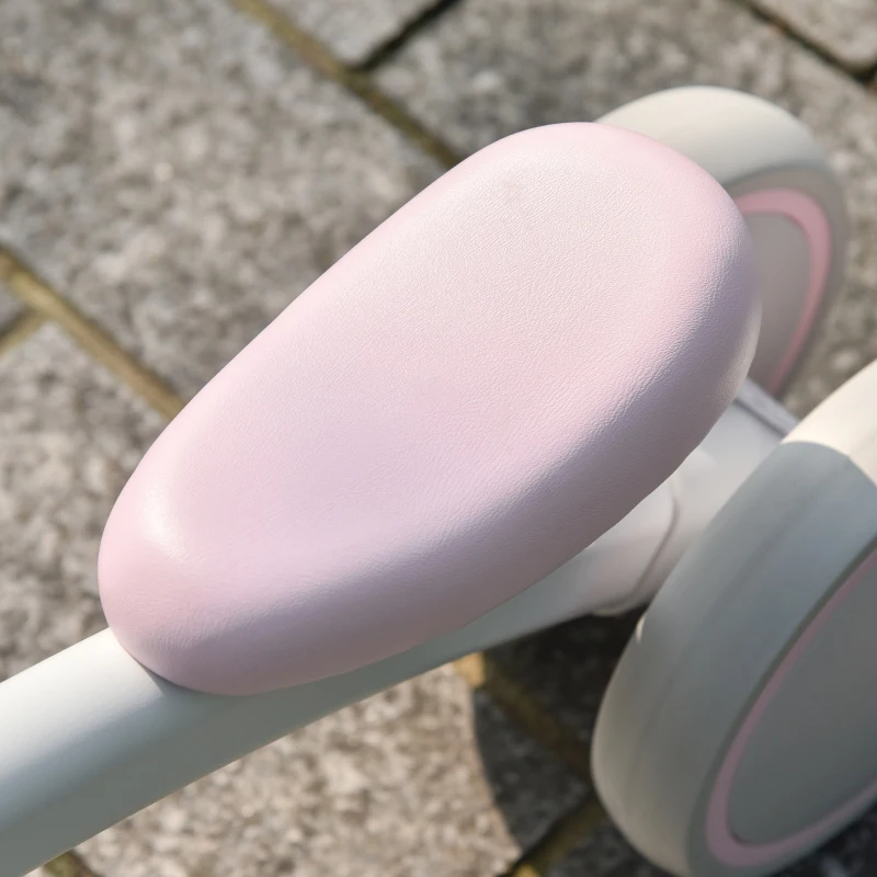 HOMCOM Bicicleta sem Pedais para Crianças de 1-3 Anos Bicicleta de Equilíbrio com 3 Rodas Silenciosas Carro Andador de Bebé 60x24x37cm Rosa