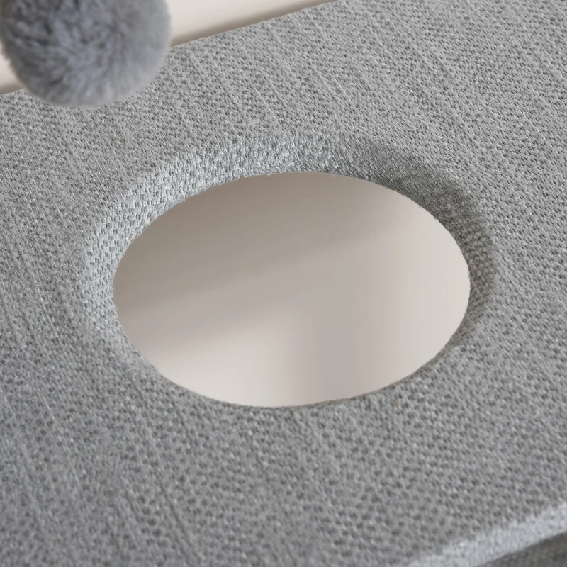 PawHut Árvore Arranhadora para Gatos Torre de Escalada com Plataformas Escada Caverna Postes de Juta e Bola Suspensa 60,5x40x124cm Cinza