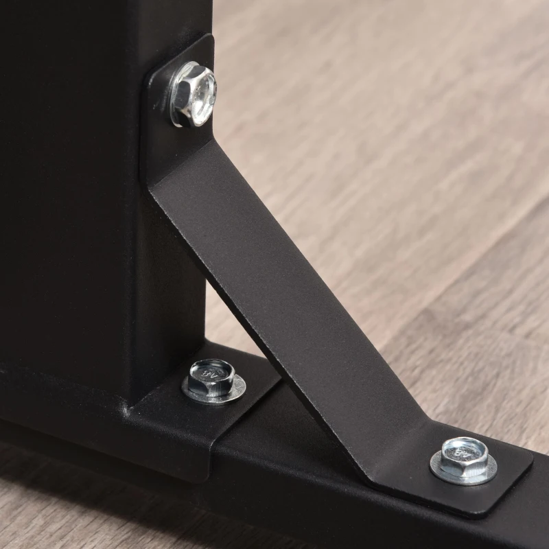 HOMCOM Suporte para Barra de Pesos Ajustável Estante de Aço para Levantamento de Pesos Carga Máx. 150kg Treinamento em Academia Casa 50x49x124-154cm Preto