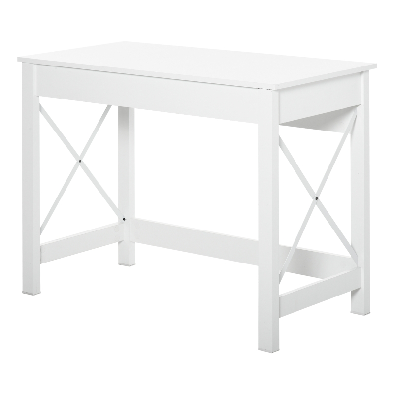 HOMCOM Mesa de escritório multifuncional moderna e minimalista 105x50x76 cm Branco