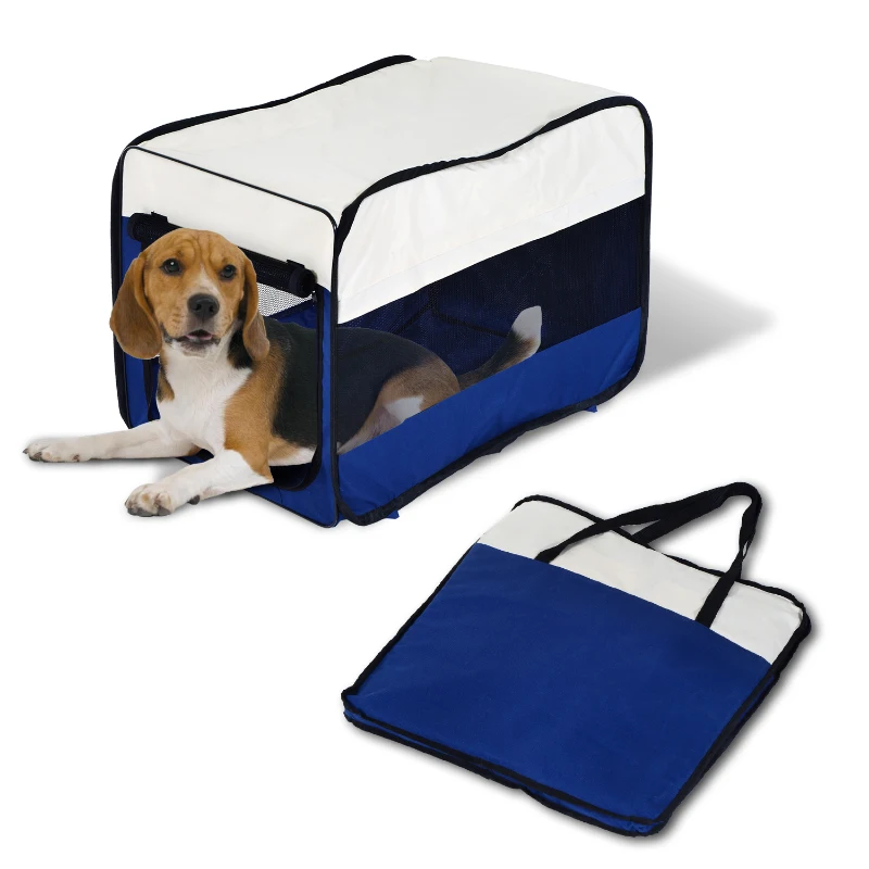 PawHut Transportadora Dobrável Azul Oxford 63 x 45 x 45 cm