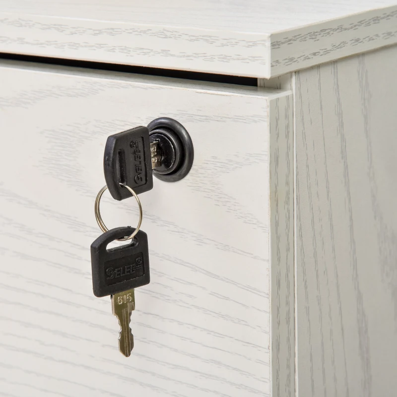 Vinsetto Bloco de Gavetas de Madeira Móvel para Arquivos de Escritório com 2 Gavetas para Escritório Secretaria 41x39x58cm Branco