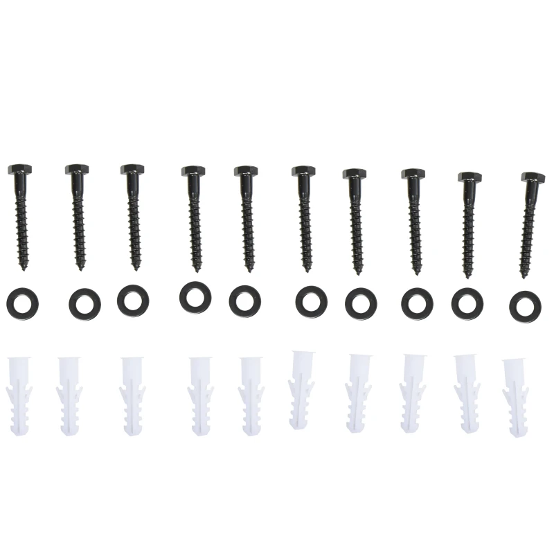 HOMCOM Kits de acessórios para porta deslizante dupla com trilhos de 200 cm de aço preto