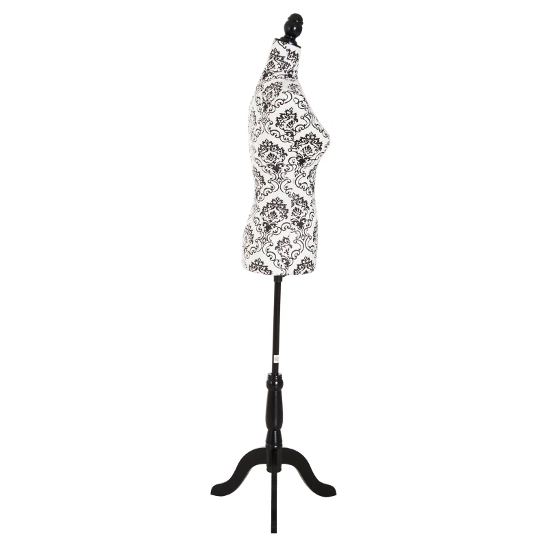 HomCom® Busto de Senhora Manequim Feminino de Costura para Modistas Exposição Altura Ajustável a 130-168cm