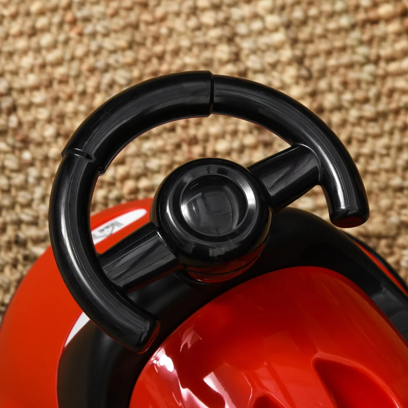 HOMCOM Bacio para Bebé de 6-36 Meses Bacio de Aprendizagem Treinamento Portátil em Forma de Carro com Tampa Volante Fácil de Limpar Carga 50kg 40x27,5x29,1cm Vermelho