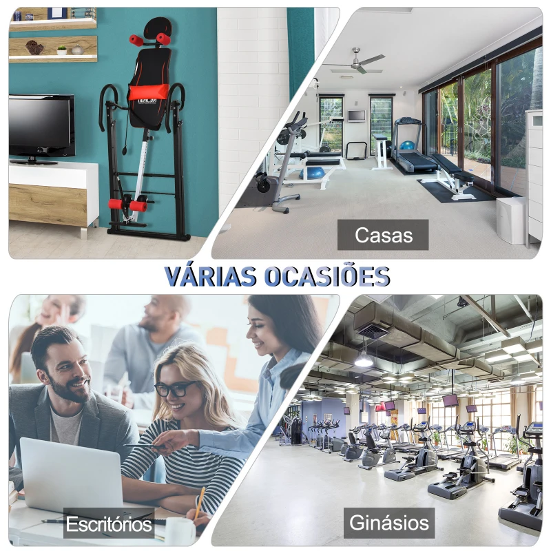 HOMCOM Mesa de Inversão Dobrável com Cintura Acolchoada e Cinto de Segurança Carga Máxima 150 kg