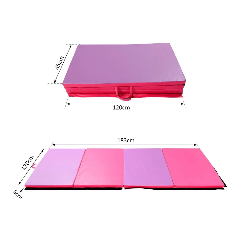 HomCom® Colchão Ginásio Dobrável Grossa Antiderrapante Tapete para Yoga 183x120cm