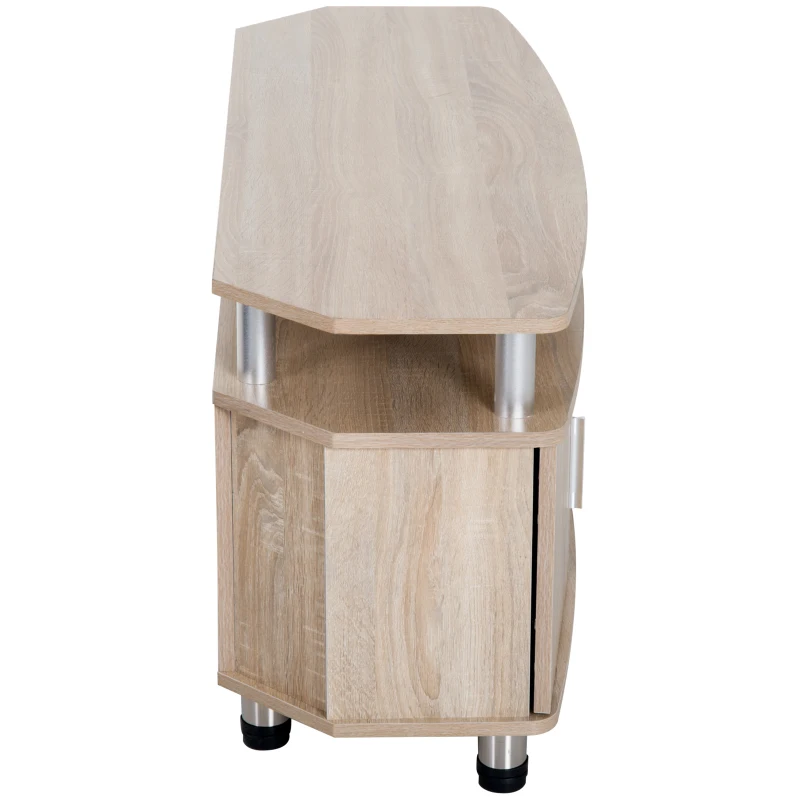 HOMCOM Móvel de TV Moderno Móvel para TV com Armário 2 Portas 2 Prateleiras 120x39,5x52cm Carvalho
