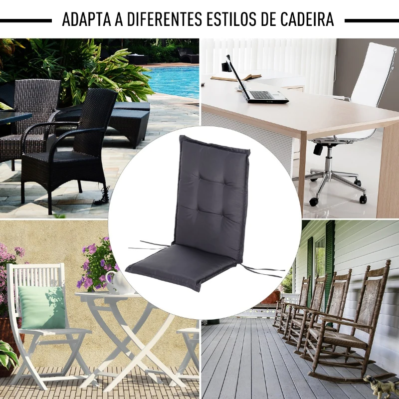 Outsunny Almofada individual para espreguiçadeira ao ar livre Tapete da cadeira de jardim