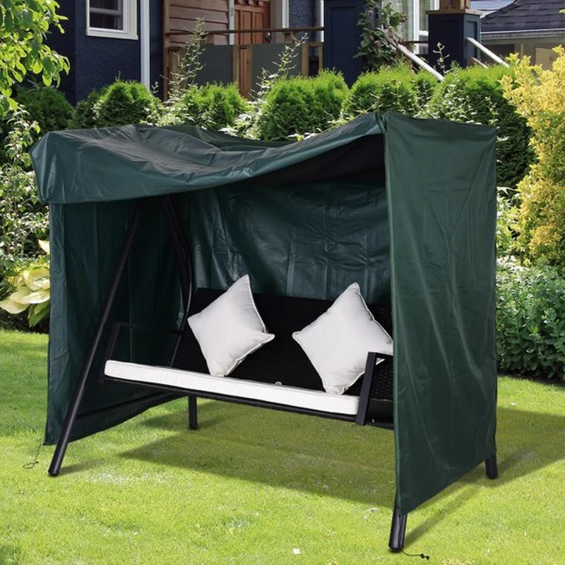 Outsunny Capa para Móveis de Jardim Capa Protetora para Baloiços de Exterior com Zíper 177x114x152cm Verde