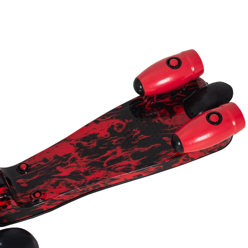 HOMCOM trotinete dobrável para crianças acima de 3 anos com altura ajustável em 4 níveis luzes musica e Nevoeiro de água 61x26x63-81 cm Vermelho