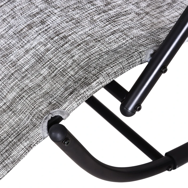 Outsunny Espreguiçadeira de Balanço de Jardim com Apoio para os Braços Almofada para a Cabeça Removível 160x61x79cm Cinza