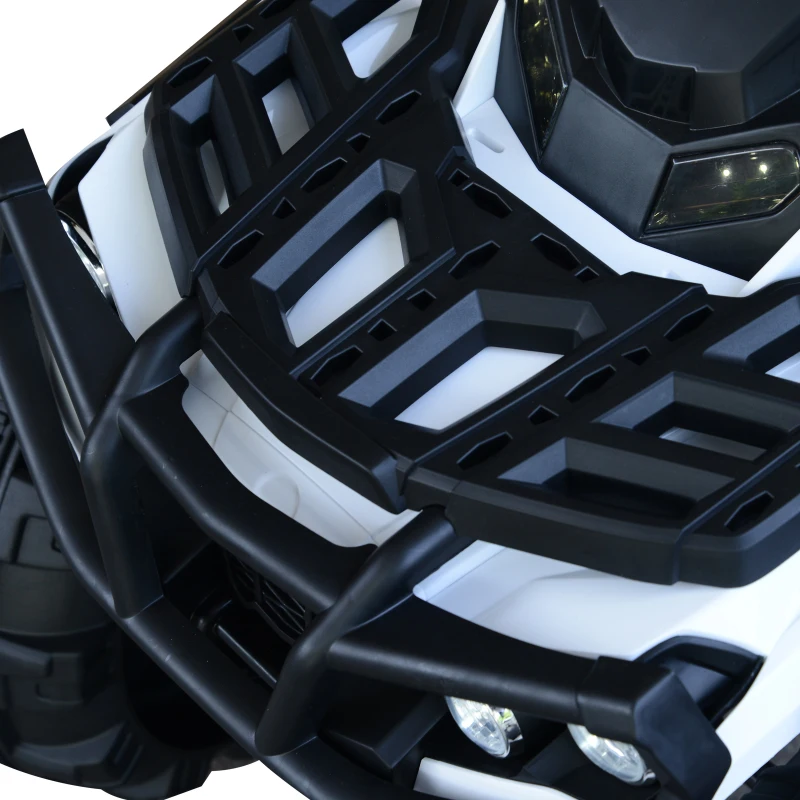 HOMCOM Quadriciclo Elétrico Infantil para Crianças de 3-6 Anos com Bateria 12V MP3 Rádio Luzes Carga Máxima 30kg 103,5x69,5x70cm Branco