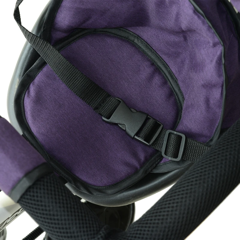 HOMCOM Triciclo para Crianças com Capota de Ferro, Plástico e Tela Cor Roxo e Branco 92x51x110 cm