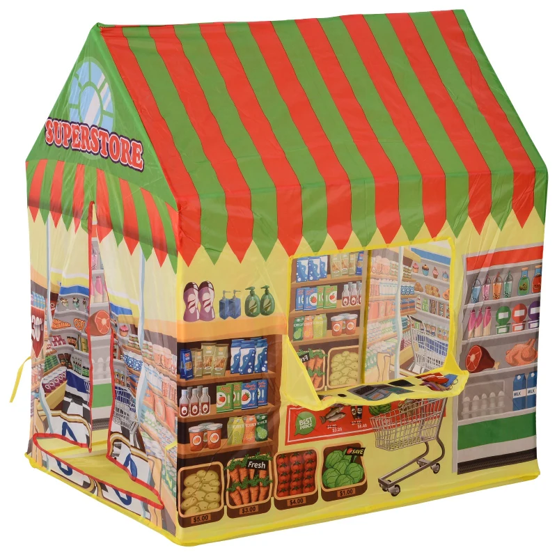 HOMCOM Supermercado para as crianças brincarem Zona Infantil Fácil de Montar Presente para Crianças 93x69x103cm 0,75 kg